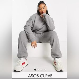 ASOS gray sweatpants and sweatshirt size women's 24